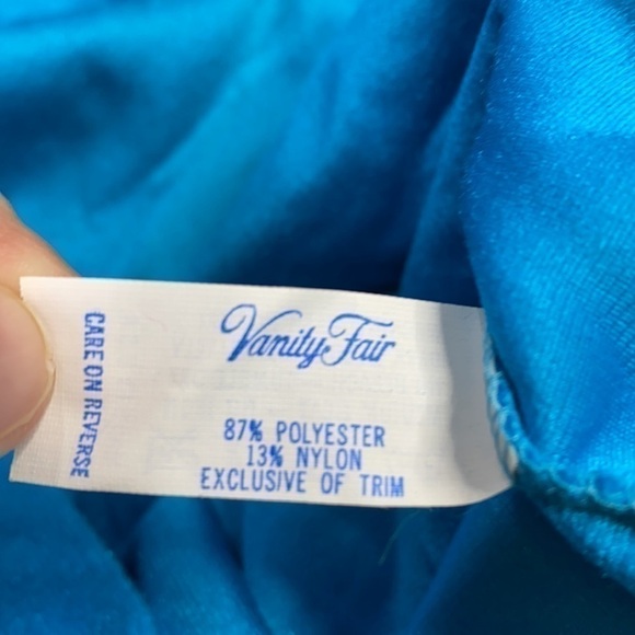 Vintage Vanity Fair Peacock Blue Robe 80's NWT Size XL RARE - Picture 9 of 10